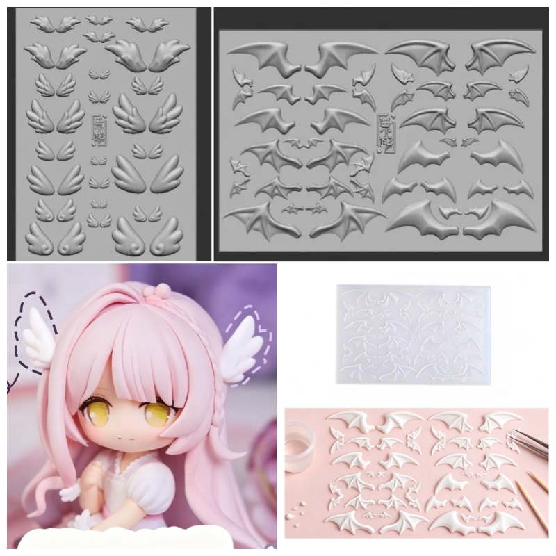 Diy Q - Mini Angel Demon Wing Silicone Mold