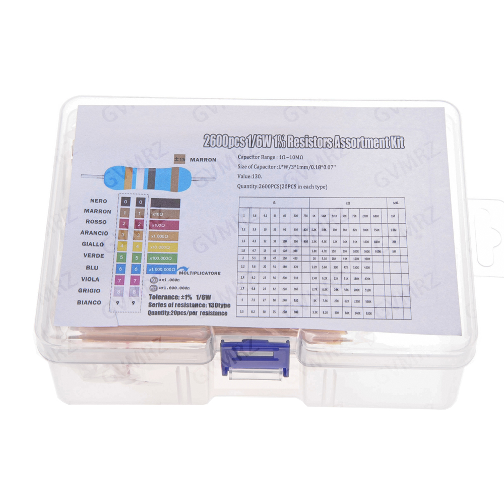 1/4W 1/8W 1/2W 1W 2W Metal Fil - Resistor Kit 1 4W recension och pris