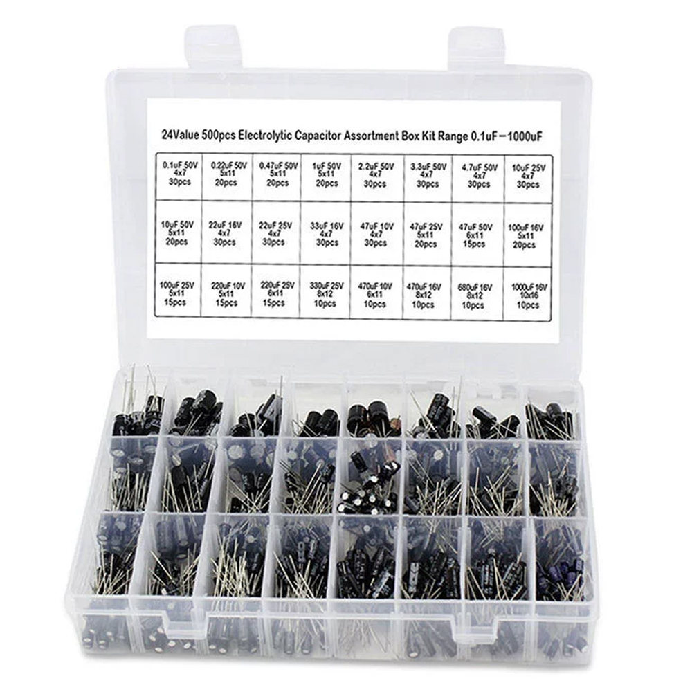 500Pcs Electrolytic Capacitor  - Capacitor Kit Assortment recension och pris