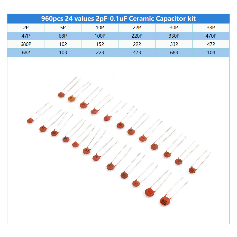 960PCS 24values Ceramic Capaci - Capacitor Kit Assortment recension och pris