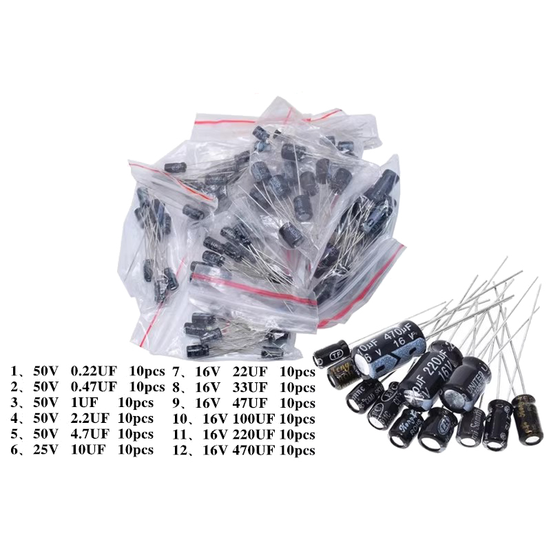 1set of 120pcs 12 values 0.22U - Capacitor Kit Assortment recension och pris