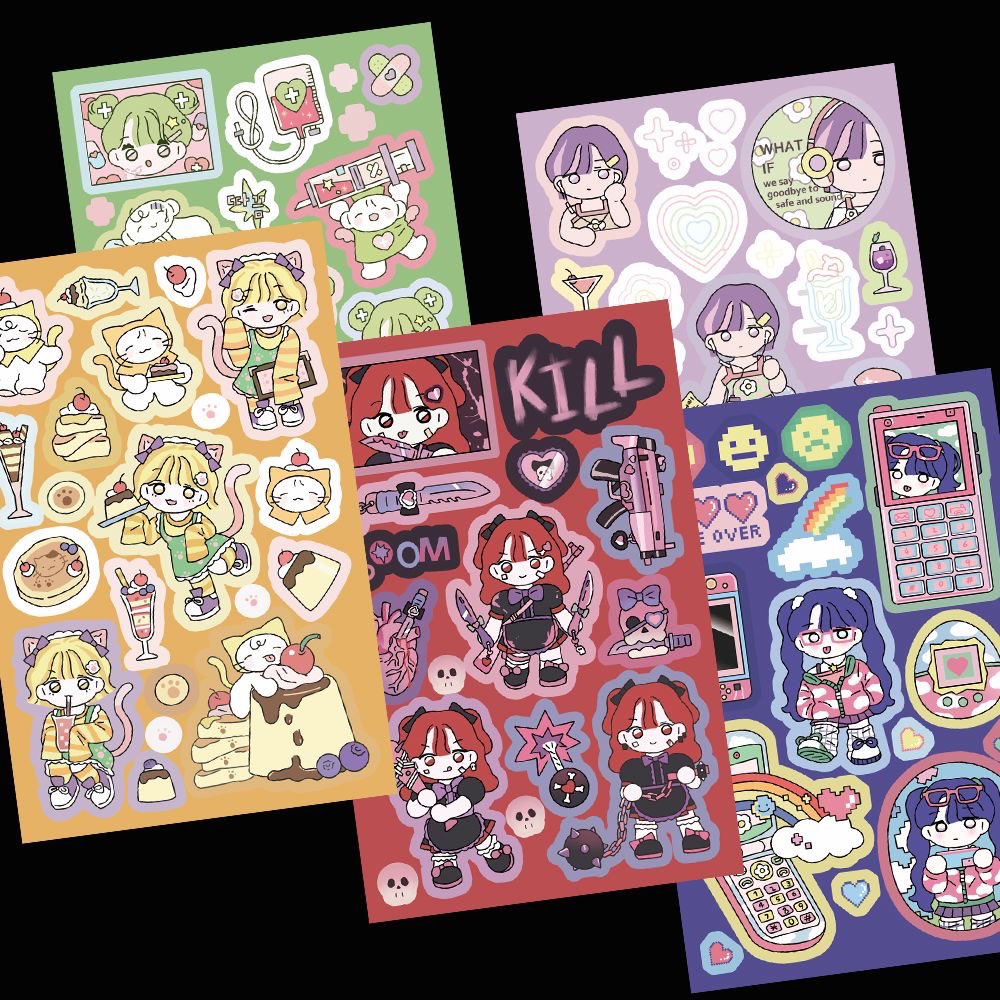 1/5Pcs Cartoon Girl 2 Korean F - Diy Q recension och pris