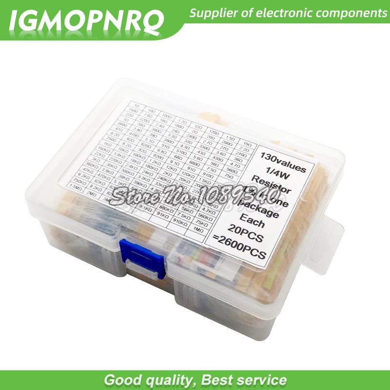130Values 1/4W 1/2W 1/6W 1W 2W - Resistor Kit 1 4W recension och pris
