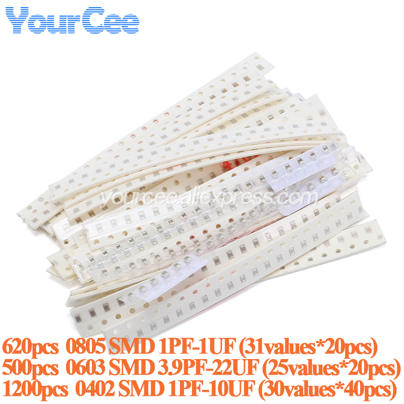 500pcs-1200pcs 0805 0603 0402  - Capacitor Kit Assortment recension och pris