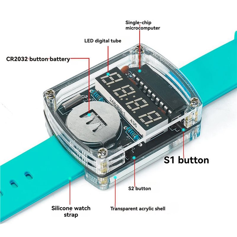 2X DIY Watch LED Watch Electro - Diy Electronics Youtube recension och pris